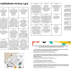 Plansza do gry planszowej z pytaniami o samorozwój i asertywność.